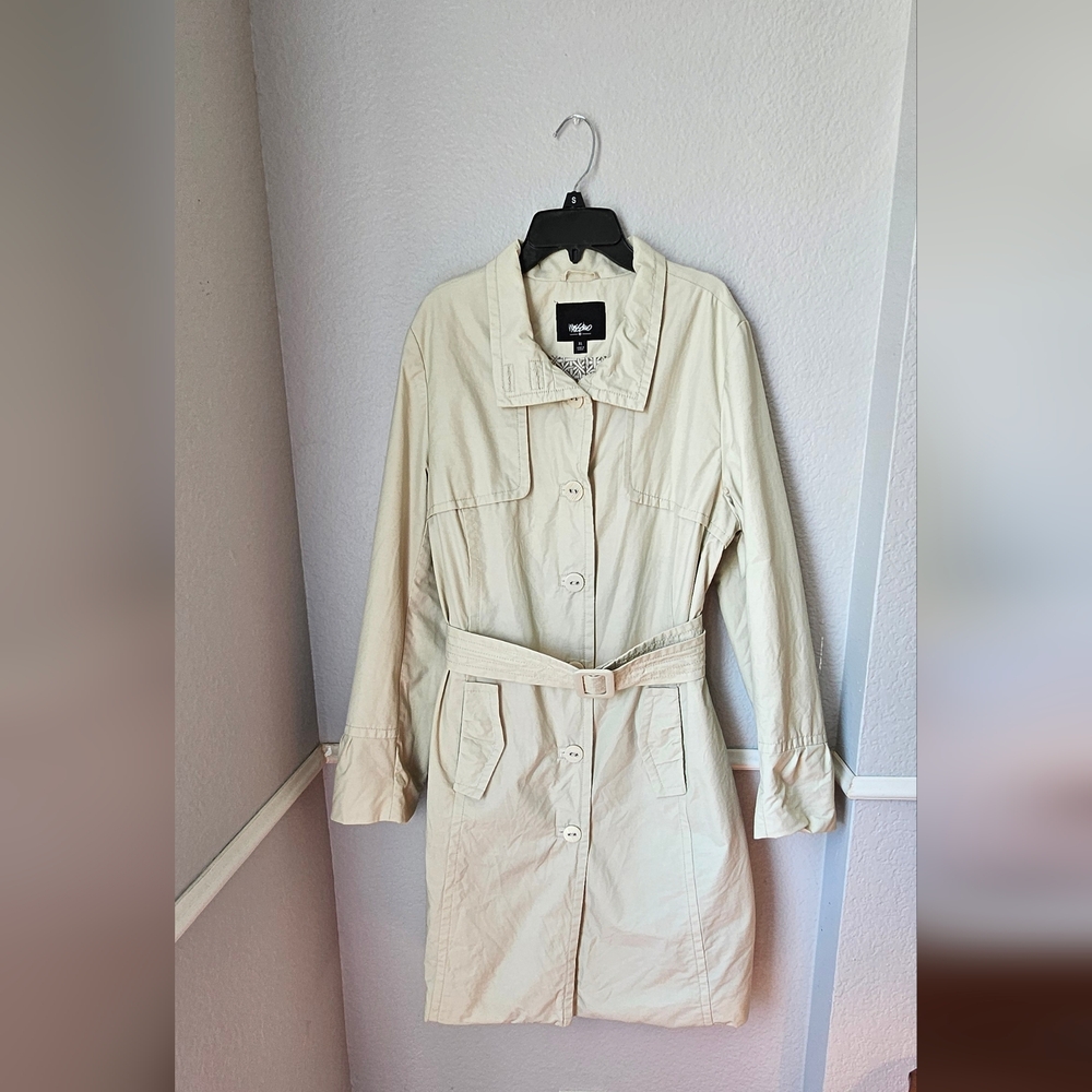 Vintage Mossimo Beige Trench Coat with Belt